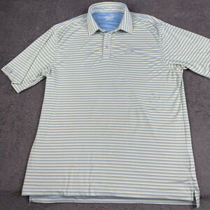 Straight Down Performance Polo Shirt L Striped Performance Stretch Golf Golfer